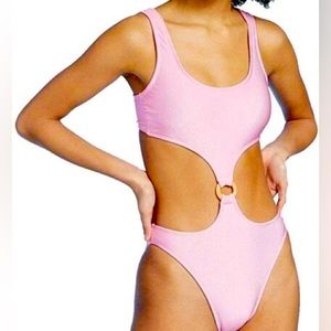 Xhilaration Pink Cheeky High Leg Monokini One Piece